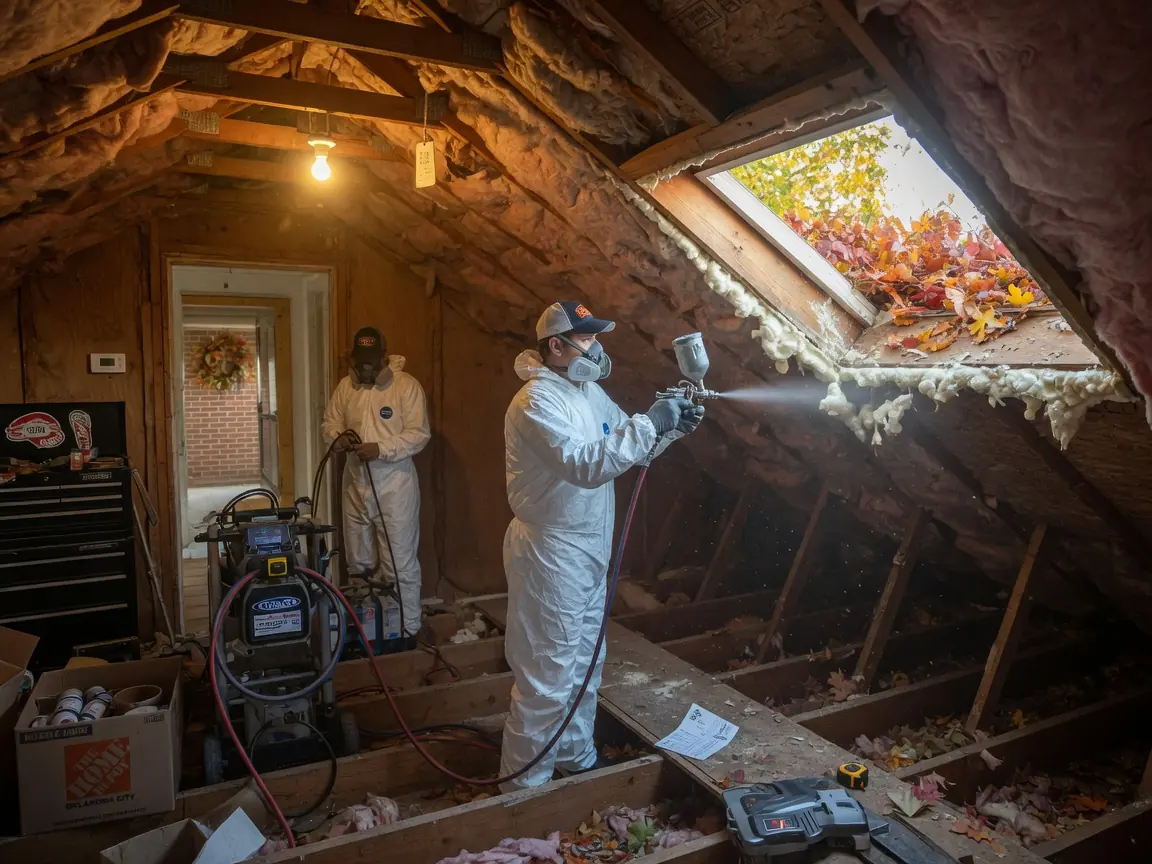 Attic insulation in Moore, OK